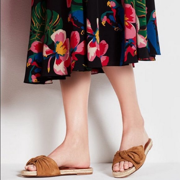 NEW VALENTINO GARAVANI Suede Bow Espadrille Slide Sandal - Picture 3 of 15